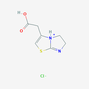 molecular formula C7H9ClN2O2S B7841175 3-(Carboxymethyl)-5,6-dihydroimidazo[2,1-b][1,3]thiazol-4-ium chloride 
