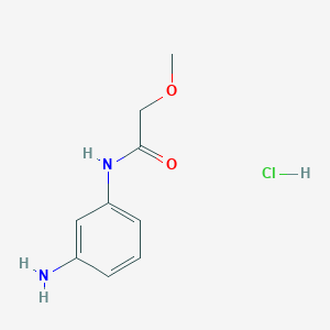 molecular formula C9H13ClN2O2 B7841179 N-(3-aminophenyl)-2-methoxyacetamide;hydrochloride 