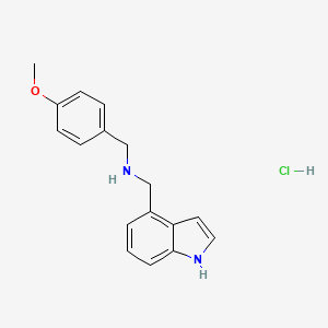 molecular formula C17H19ClN2O B7841191 N-(1H-indol-4-ylmethyl)-1-(4-methoxyphenyl)methanamine;hydrochloride 