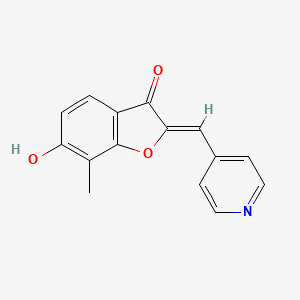 molecular formula C15H11NO3 B7841196 (2Z)-6-hydroxy-7-methyl-2-(pyridin-4-ylmethylidene)-1-benzofuran-3-one 