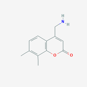 molecular formula C12H13NO2 B7841199 4-(aminomethyl)-7,8-dimethyl-2H-chromen-2-one 