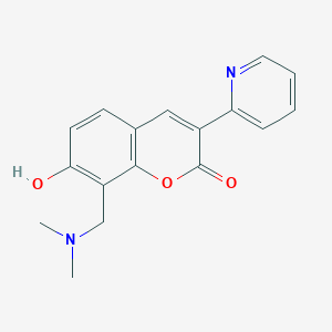 molecular formula C17H16N2O3 B7841214 8-[(Dimethylamino)methyl]-7-hydroxy-3-pyridin-2-ylchromen-2-one 