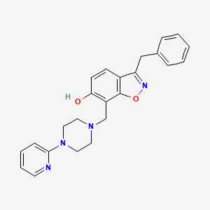 molecular formula C24H24N4O2 B7841220 3-Benzyl-7-[(4-pyridin-2-ylpiperazin-1-yl)methyl]-1,2-benzoxazol-6-ol 