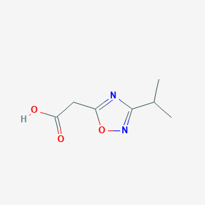 molecular formula C7H10N2O3 B7841279 2-(3-Isopropyl-1,2,4-oxadiazol-5-yl)acetic acid CAS No. 1092297-95-4