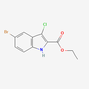 molecular formula C11H9BrClNO2 B7841297 ethyl 5-bromo-3-chloro-1H-indole-2-carboxylate 