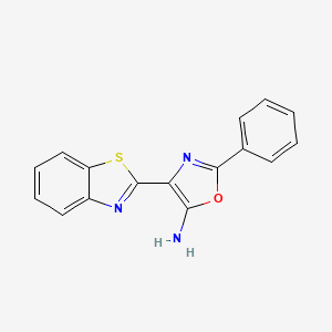 molecular formula C16H11N3OS B7841330 5-Amino-4-(benzothiazol-2-yl)-2-phenyl-1,3-oxazole 