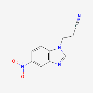 molecular formula C10H8N4O2 B7841381 3-(5-nitro-1H-1,3-benzodiazol-1-yl)propanenitrile 