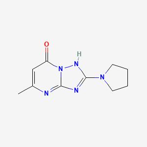 molecular formula C10H13N5O B7841398 5-Methyl-2-pyrrolidin-1-yl[1,2,4]triazolo[1,5-a]pyrimidin-7(4H)-one 