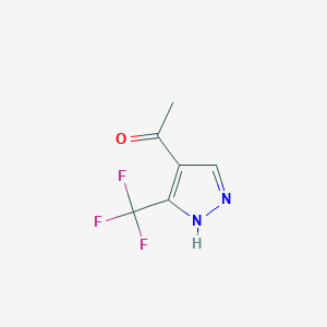 molecular formula C6H5F3N2O B7841463 1-(3-(Trifluoromethyl)-1H-pyrazol-4-yl)ethanone 