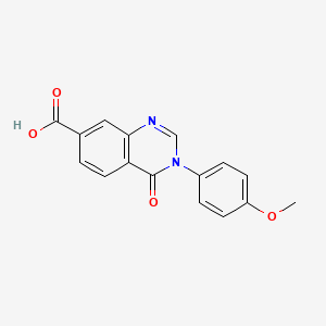 molecular formula C16H12N2O4 B7841504 3-(4-Methoxyphenyl)-4-oxo-3,4-dihydroquinazoline-7-carboxylic acid 