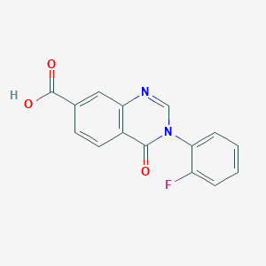 molecular formula C15H9FN2O3 B7841507 3-(2-Fluorophenyl)-4-oxo-3,4-dihydroquinazoline-7-carboxylic acid 