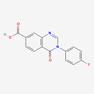 molecular formula C15H9FN2O3 B7841514 3-(4-Fluorophenyl)-4-oxo-3,4-dihydroquinazoline-7-carboxylic acid 