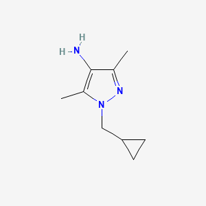 molecular formula C9H15N3 B7841526 1-(Cyclopropylmethyl)-3,5-dimethyl-1h-pyrazol-4-amine 