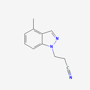 molecular formula C11H11N3 B7841548 3-(4-methyl-1H-indazol-1-yl)propanenitrile 