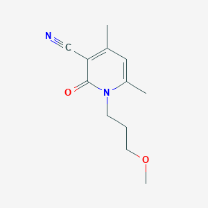 molecular formula C12H16N2O2 B7841559 1-(3-Methoxypropyl)-4,6-dimethyl-2-oxo-1,2-dihydropyridine-3-carbonitrile 