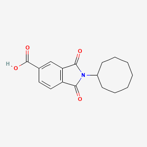 molecular formula C17H19NO4 B7841590 2-cyclooctyl-1,3-dioxo-2,3-dihydro-1H-isoindole-5-carboxylic acid CAS No. 356573-63-2