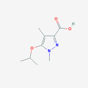 molecular formula C9H14N2O3 B7841606 5-Isopropoxy-1,4-dimethyl-1H-pyrazole-3-carboxylic acid 