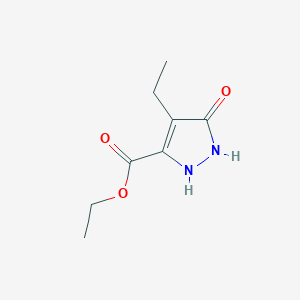 molecular formula C8H12N2O3 B7841609 ethyl 4-ethyl-5-hydroxy-1H-pyrazole-3-carboxylate 