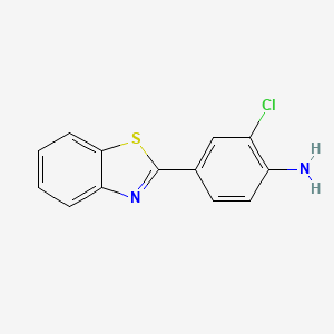 molecular formula C13H9ClN2S B7841627 4-(2-Benzothiazolyl)-2-chloro-benzenamine 
