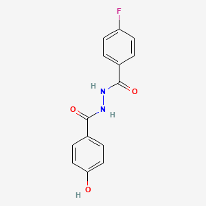 molecular formula C14H11FN2O3 B7841721 4-fluoro-N'-[(4-hydroxyphenyl)carbonyl]benzohydrazide 