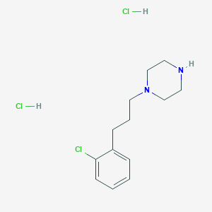 molecular formula C13H21Cl3N2 B7841769 1-[3-(2-Chlorophenyl)propyl]piperazine dihydrochloride 