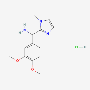 molecular formula C13H18ClN3O2 B7841771 (3,4-dimethoxyphenyl)(1-methyl-1H-imidazol-2-yl)methanamine hydrochloride 