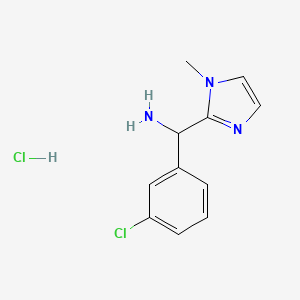 molecular formula C11H13Cl2N3 B7841781 (3-chlorophenyl)(1-methyl-1H-imidazol-2-yl)methanamine hydrochloride 