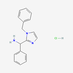 molecular formula C17H18ClN3 B7841795 (1-benzyl-1H-imidazol-2-yl)(phenyl)methanamine hydrochloride 