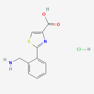 molecular formula C11H11ClN2O2S B7841808 2-[2-(Aminomethyl)phenyl]-1,3-thiazole-4-carboxylic acid hydrochloride 