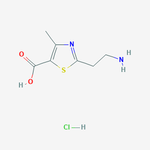 molecular formula C7H11ClN2O2S B7841823 2-(2-Aminoethyl)-4-methyl-1,3-thiazole-5-carboxylic acid hydrochloride 