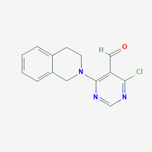4-chloro-6-(3,4-dihydro-1H-isoquinolin-2-yl)pyrimidine-5-carbaldehyde