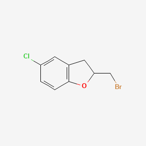molecular formula C9H8BrClO B7841888 2-(Bromomethyl)-5-chloro-2,3-dihydro-1-benzofuran 