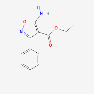 molecular formula C13H14N2O3 B7841899 Ethyl 5-amino-3-(4-methylphenyl)-1,2-oxazole-4-carboxylate 