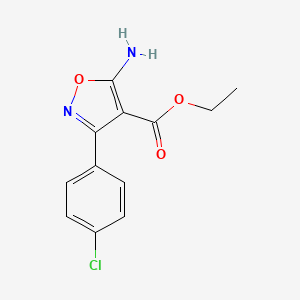 molecular formula C12H11ClN2O3 B7841902 Ethyl 5-amino-3-(4-chlorophenyl)-1,2-oxazole-4-carboxylate 