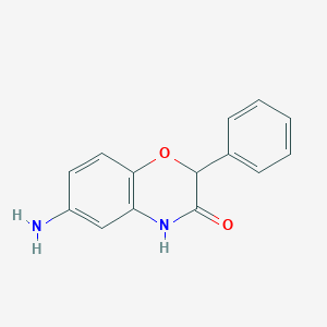 molecular formula C14H12N2O2 B7841911 6-Amino-2-phenyl-2H-1,4-benzoxazin-3(4H)-one CAS No. 105807-90-7