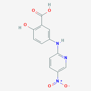 molecular formula C12H9N3O5 B7841960 2-Hydroxy-5-[(5-nitropyridin-2-yl)amino]benzoic acid 