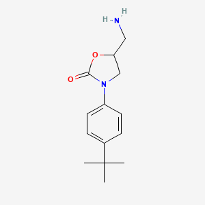 molecular formula C14H20N2O2 B7841990 5-(Aminomethyl)-3-(4-tert-butylphenyl)-1,3-oxazolidin-2-one 