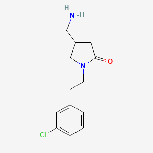 molecular formula C13H17ClN2O B7841994 4-(Aminomethyl)-1-[2-(3-chlorophenyl)ethyl]pyrrolidin-2-one 