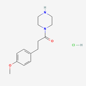 molecular formula C14H21ClN2O2 B7842017 3-(4-Methoxyphenyl)-1-(piperazin-1-yl)propan-1-one hydrochloride 