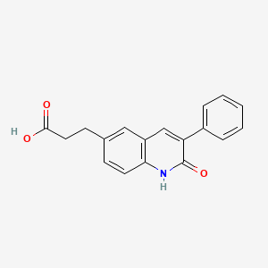 molecular formula C18H15NO3 B7842019 3-(2-Oxo-3-phenyl-1,2-dihydroquinolin-6-yl)propanoic acid 