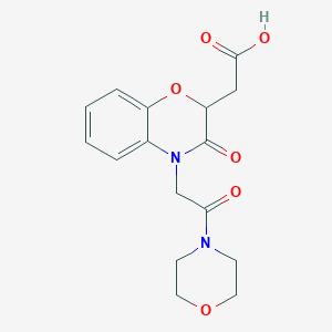 molecular formula C16H18N2O6 B7842023 2-[4-(2-Morpholin-4-yl-2-oxoethyl)-3-oxo-1,4-benzoxazin-2-yl]acetic acid 