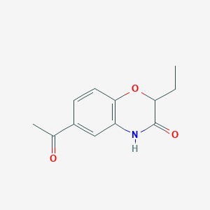 molecular formula C12H13NO3 B7842047 6-acetyl-2-ethyl-4H-1,4-benzoxazin-3-one 