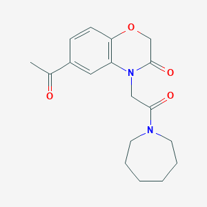 molecular formula C18H22N2O4 B7842150 6-Acetyl-4-(2-(azepan-1-yl)-2-oxoethyl)-2H-benzo[b][1,4]oxazin-3(4H)-one 