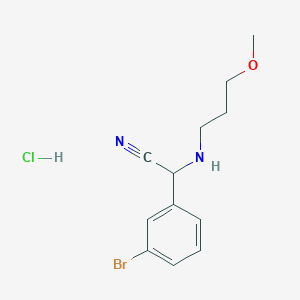 2-(3-Bromophenyl)-2-[(3-methoxypropyl)amino]acetonitrile hydrochloride