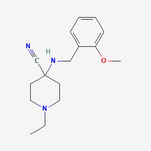 molecular formula C16H23N3O B7842185 1-Ethyl-4-[(2-methoxybenzyl)amino]piperidine-4-carbonitrile 