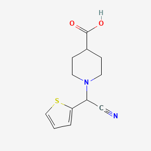 molecular formula C12H14N2O2S B7842188 1-[Cyano(thiophen-2-yl)methyl]piperidine-4-carboxylicacid 