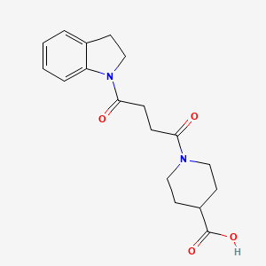 molecular formula C18H22N2O4 B7842239 1-[4-(2,3-dihydro-1H-indol-1-yl)-4-oxobutanoyl]piperidine-4-carboxylicacid 