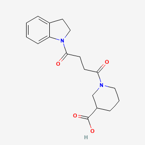 molecular formula C18H22N2O4 B7842240 1-[4-(2,3-dihydro-1H-indol-1-yl)-4-oxobutanoyl]piperidine-3-carboxylic acid 
