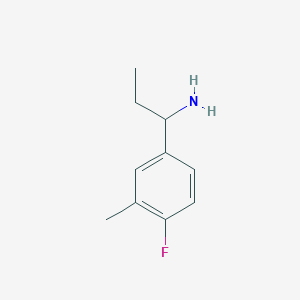 molecular formula C10H14FN B7842245 1-(4-Fluoro-3-methylphenyl)propan-1-amine 