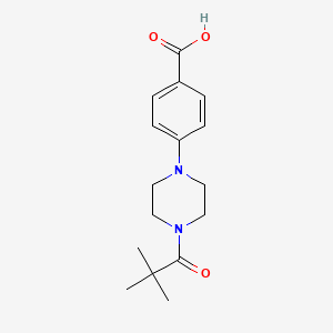 molecular formula C16H22N2O3 B7842250 4-[4-(2,2-Dimethylpropanoyl)piperazin-1-yl]benzoic acid 